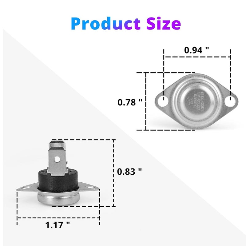 SuperDi L300F Manual Reset Limit Switch 47-22861-01，L350 Roll Out Switch Thermostat Part 36TX16 611870 for Universal Furnace Dryer - Image 2